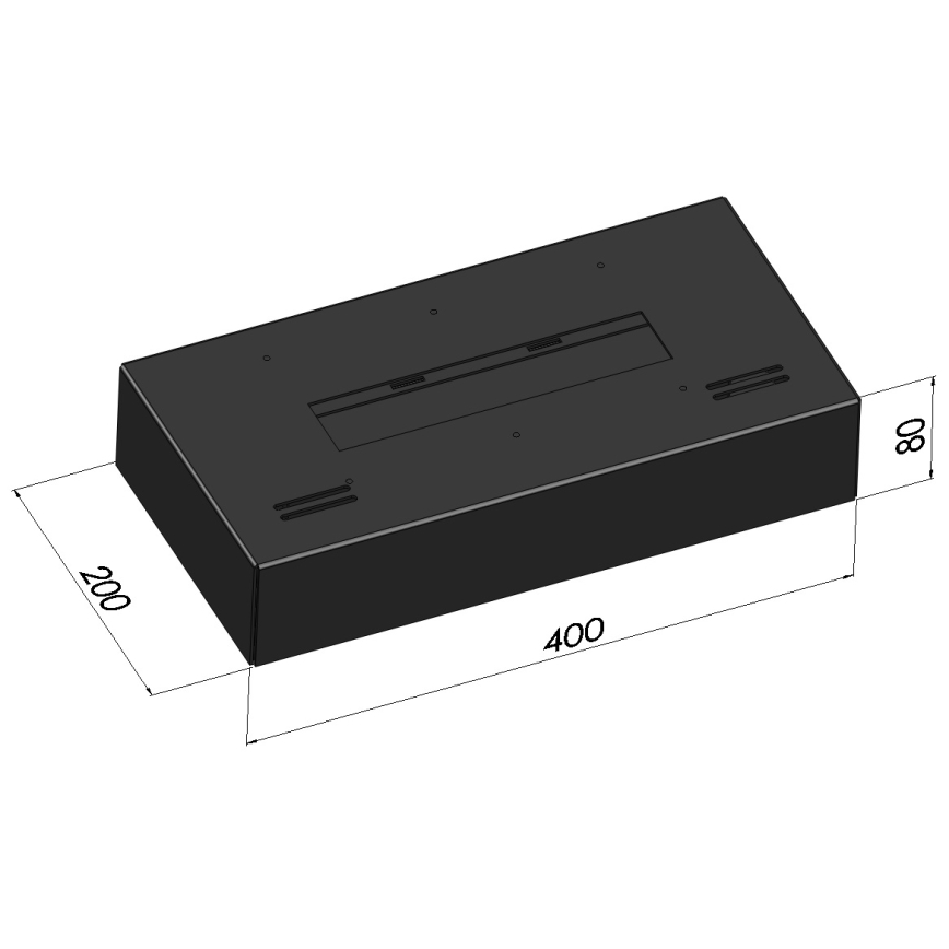 InFire - BIO eldstad 8x40 cm 3kW svart