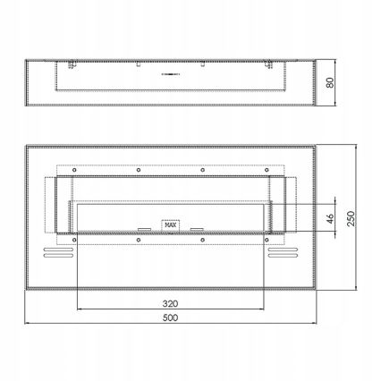 InFire - BIO eldstad 8x50 cm 3kW svart