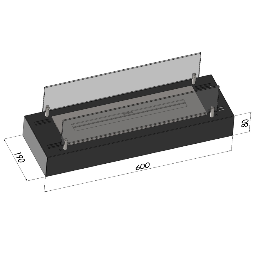 InFire - BIO eldstad 8x60 cm 3kW svart