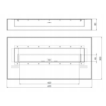 InFire - BIO eldstad 8x60 cm 3kW svart