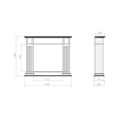 InFire - BIO fireplace 115x100 cm 3kW vit