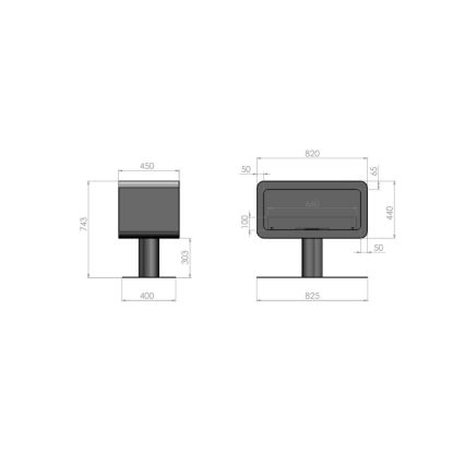 InFire - BIO fireplace 82,5x74,3 cm 3kW svart