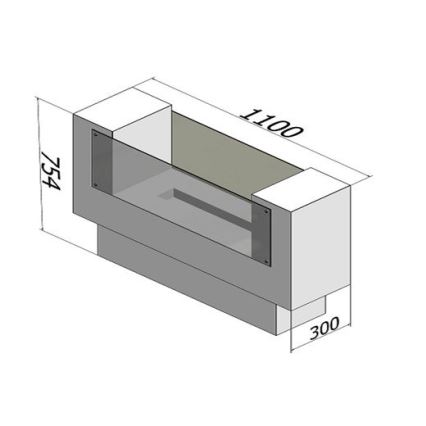 InFire - BIO-kamin 110x75 cm 3 kW dubbelriktad