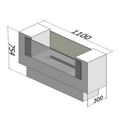 InFire - BIO-kamin 110x75 cm 3 kW dubbelriktad