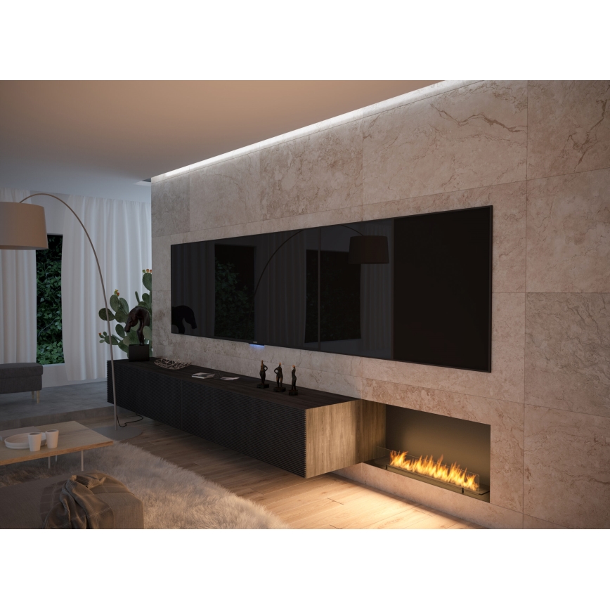 InFire - Built-in BIO fireplace 100x45 cm 3kW svart