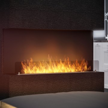 InFire - Built-in BIO fireplace 120x45 cm 3kW svart