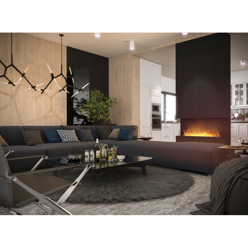 InFire - Built-in BIO fireplace 120x45 cm 3kW svart
