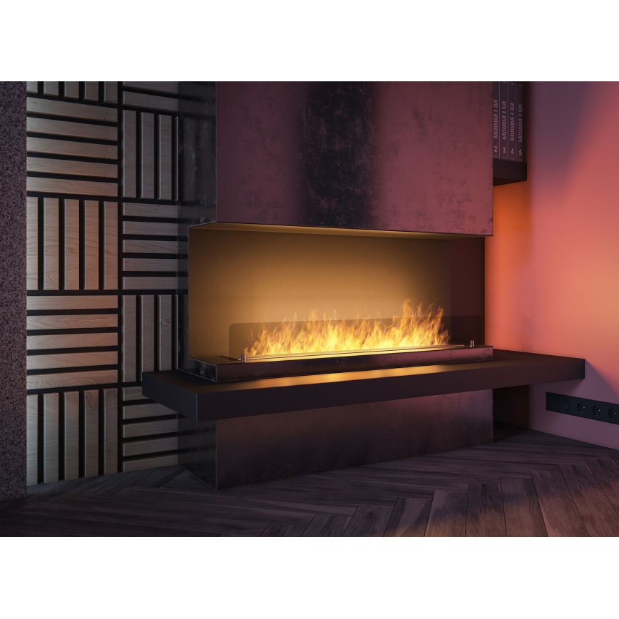 InFire - Built-in BIO fireplace 120x45 cm 3kW svart