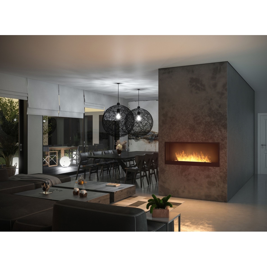 InFire - Built-in BIO fireplace 120x50 cm 3kW svart