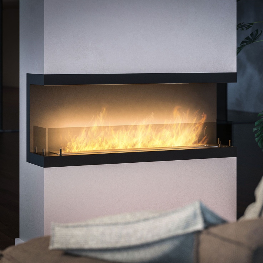 InFire - Built-in BIO fireplace 120x50 cm 5kW svart