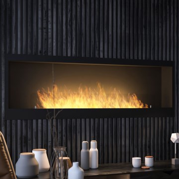 InFire - Built-in BIO fireplace 150x50 cm 4,2kW svart
