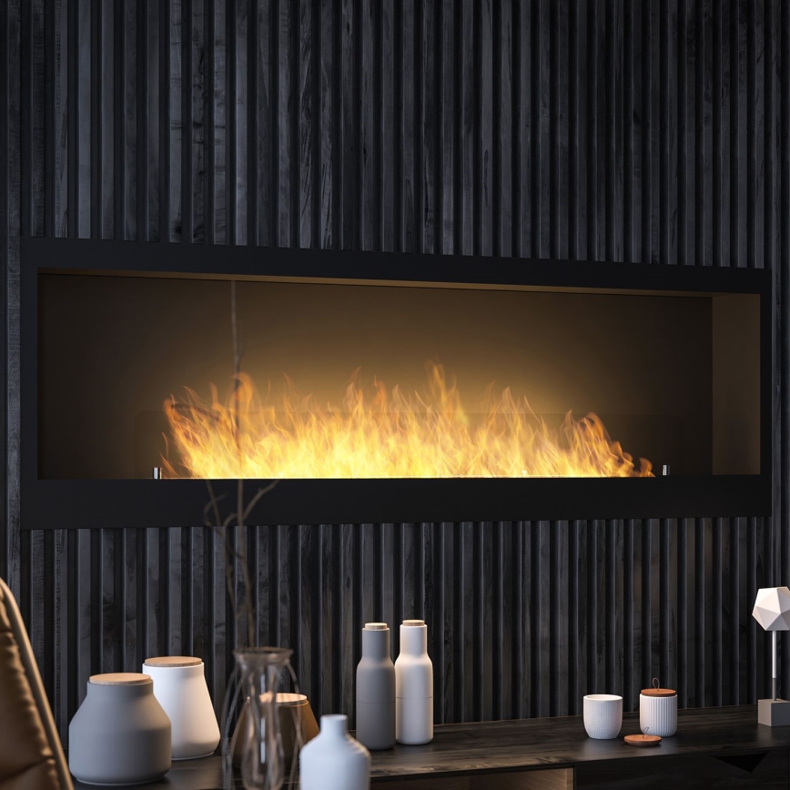 InFire - Built-in BIO fireplace 150x50 cm 4,2kW svart