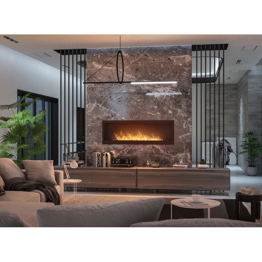 InFire - Built-in BIO fireplace 150x50 cm 4,2kW svart