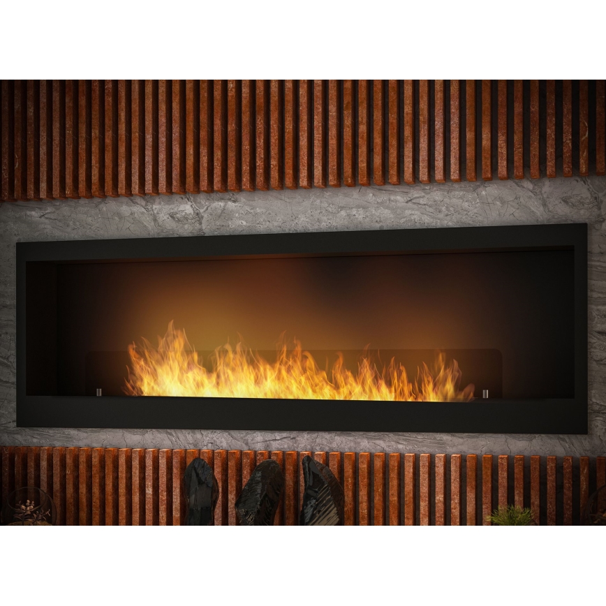 InFire - Built-in BIO fireplace 150x50 cm 4,2kW svart