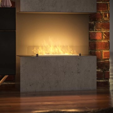 InFire - Built-in BIO fireplace 80x45 cm 3kW svart