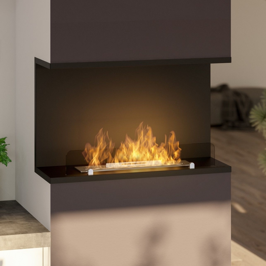 InFire - Built-in BIO fireplace 80x45 cm 3kW svart