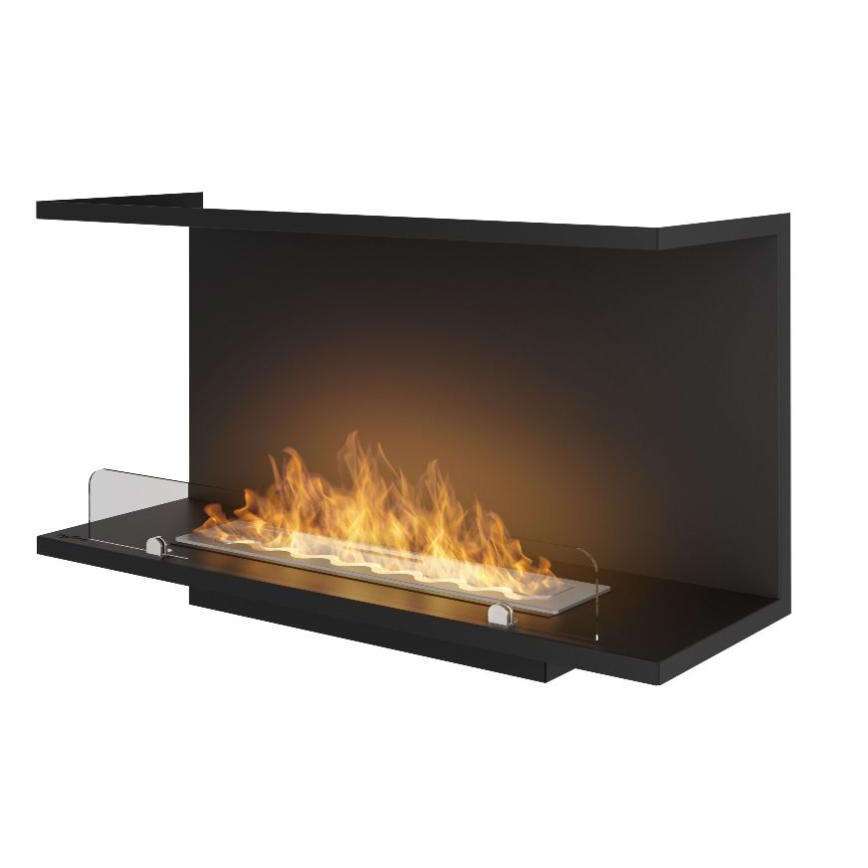 InFire - Built-in BIO fireplace 80x45 cm 3kW svart