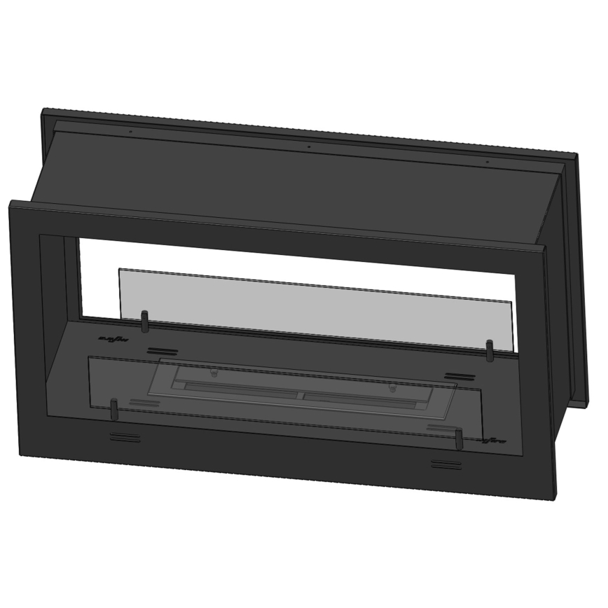 InFire - Built-in BIO fireplace 90x50 cm 3kW bifacial