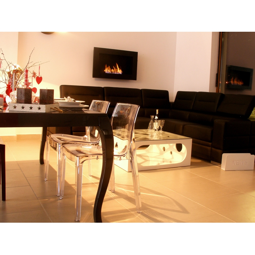 InFire - Built-in BIO fireplace 90x50 cm 3kW svart