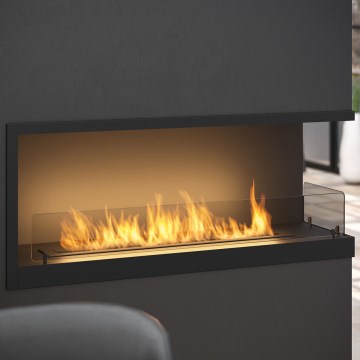 InFire - Corner BIO fireplace 110x45 cm 3kW svart