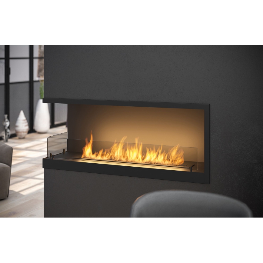 InFire - Corner BIO fireplace 110x45 cm 3kW svart