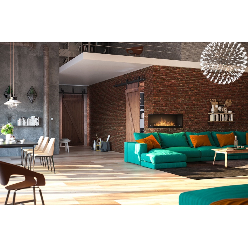 InFire - Corner BIO fireplace 110x45 cm 3kW svart