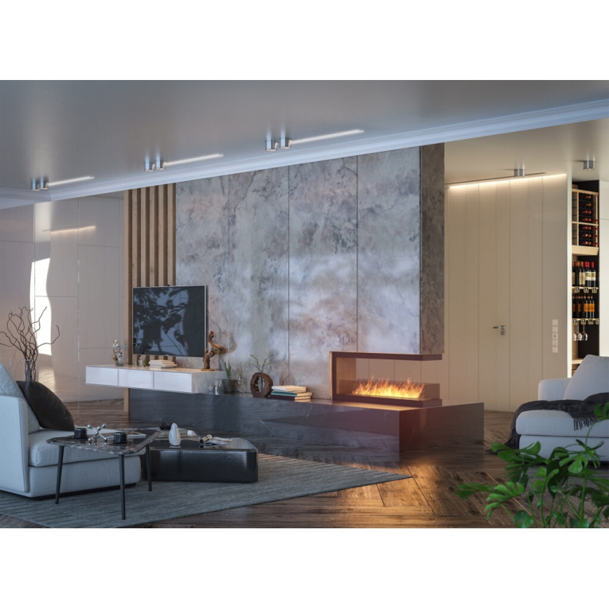 InFire - Corner BIO fireplace 120x50 cm 3kW bifacial