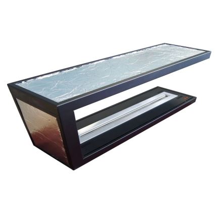 InFire - Corner BIO fireplace 120x50 cm 3kW bifacial