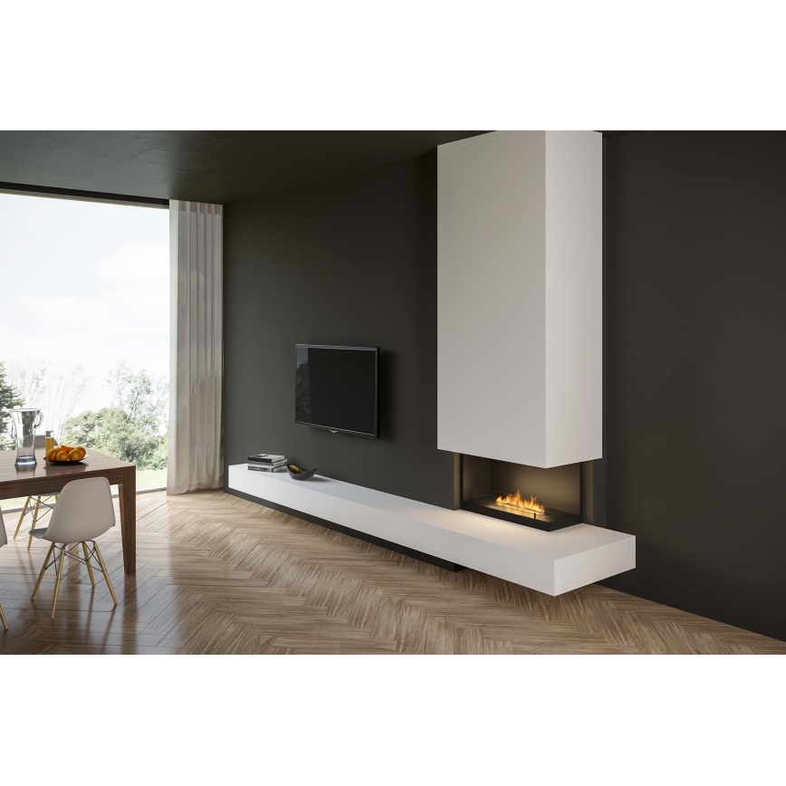 InFire - Corner BIO fireplace 80x45 cm 3,5kW svart