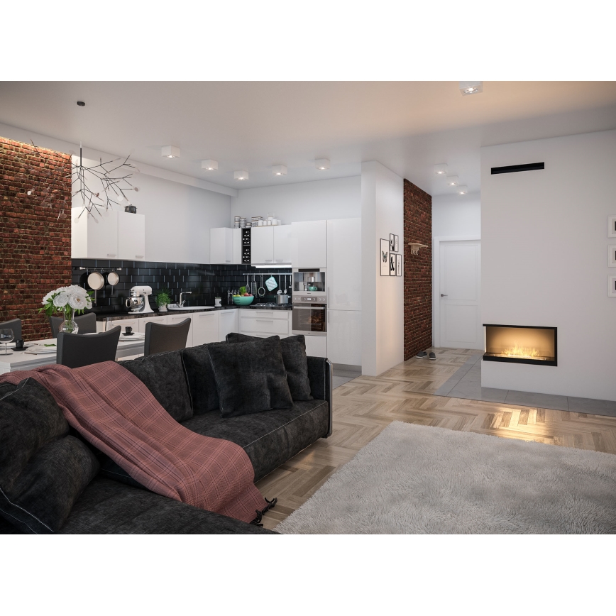 InFire - Corner BIO fireplace 80x45 cm 3kW svart