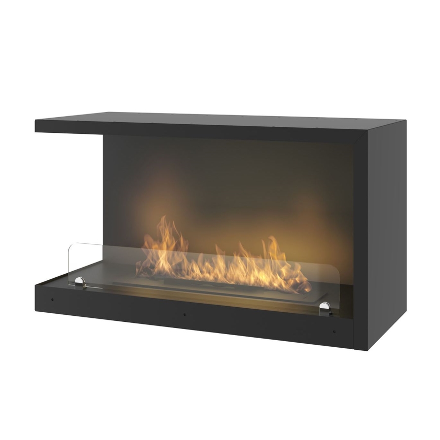 InFire - Corner BIO fireplace 80x45 cm 3kW svart