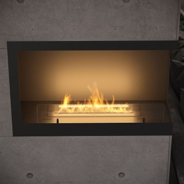 InFire - Corner BIO fireplace 84x54 cm 3kW svart