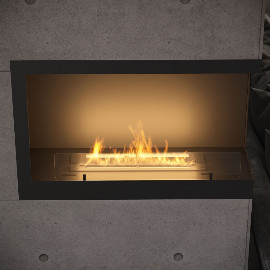 InFire - Corner BIO fireplace 84x54 cm 3kW svart