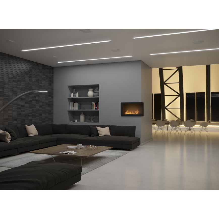 InFire - Corner BIO fireplace 84x54 cm 3kW svart