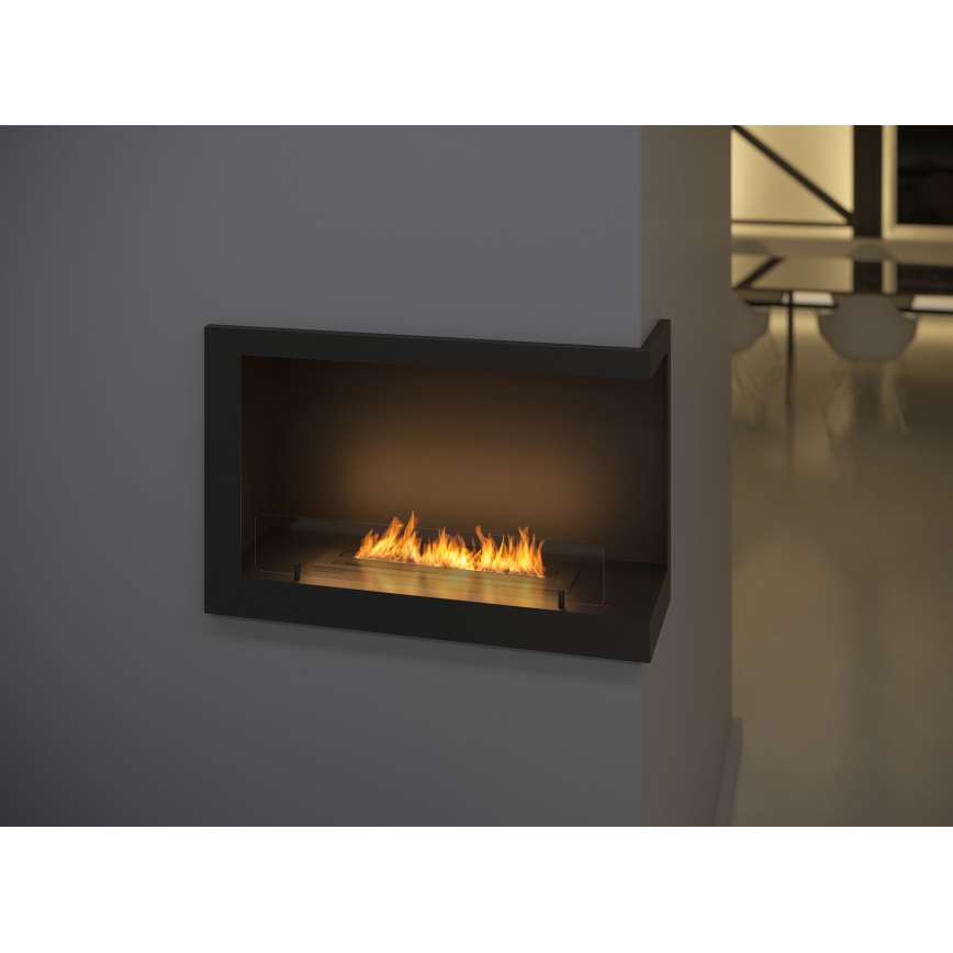 InFire - Corner BIO fireplace 84x54 cm 3kW svart