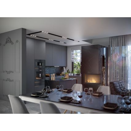 InFire - Corner BIO fireplace 84x54 cm 3kW svart