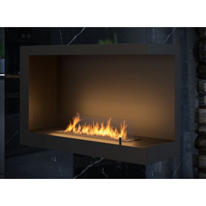 InFire - Corner BIO fireplace 84x54 cm 3kW svart