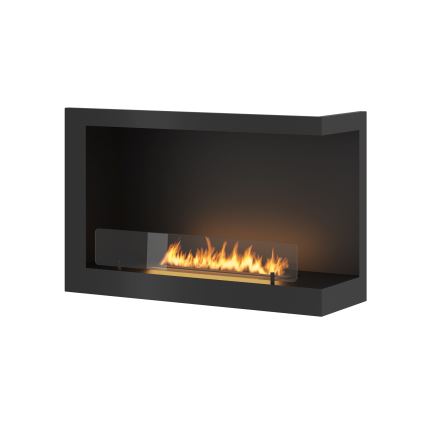 InFire - Corner BIO fireplace 84x54 cm 3kW svart