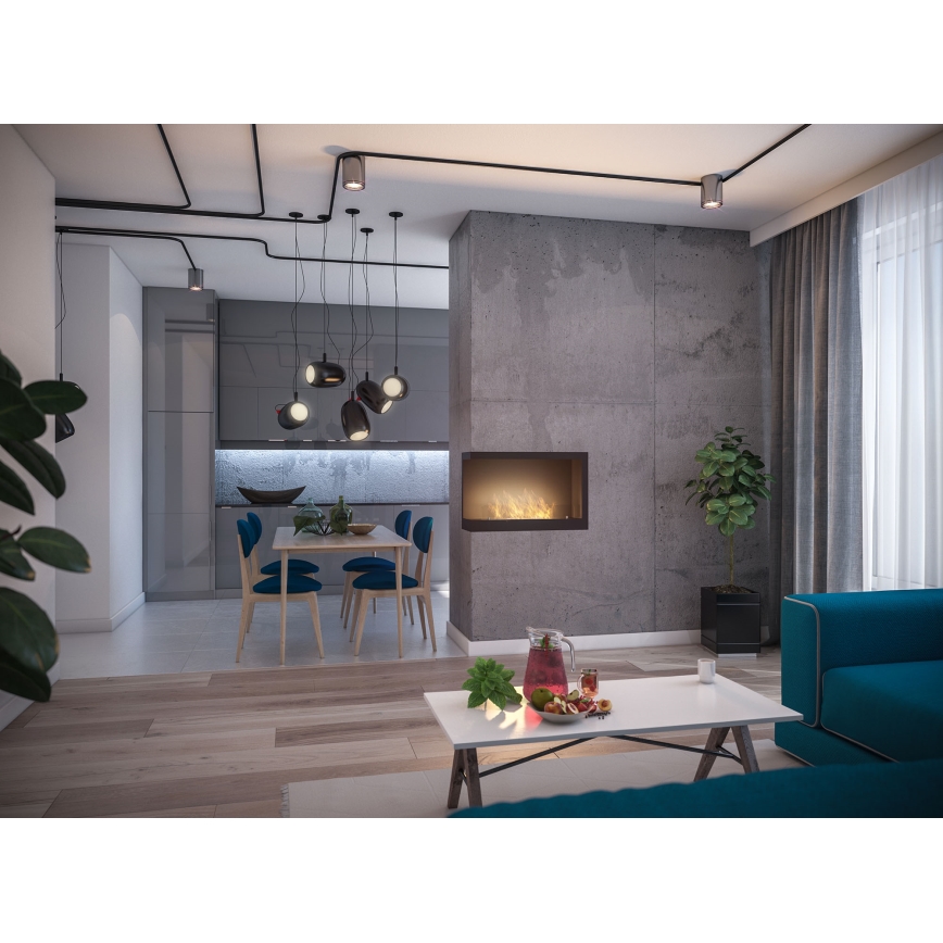 InFire - Corner BIO fireplace 84x54 cm 3kW svart