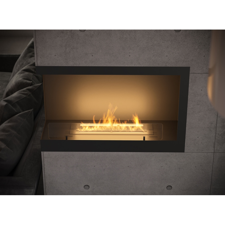 InFire - Corner BIO fireplace 84x54 cm 3kW svart