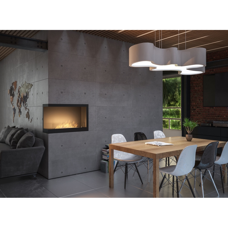InFire - Corner BIO fireplace 84x54 cm 3kW svart