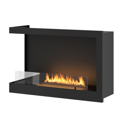 InFire - Corner BIO fireplace 84x54 cm 3kW svart