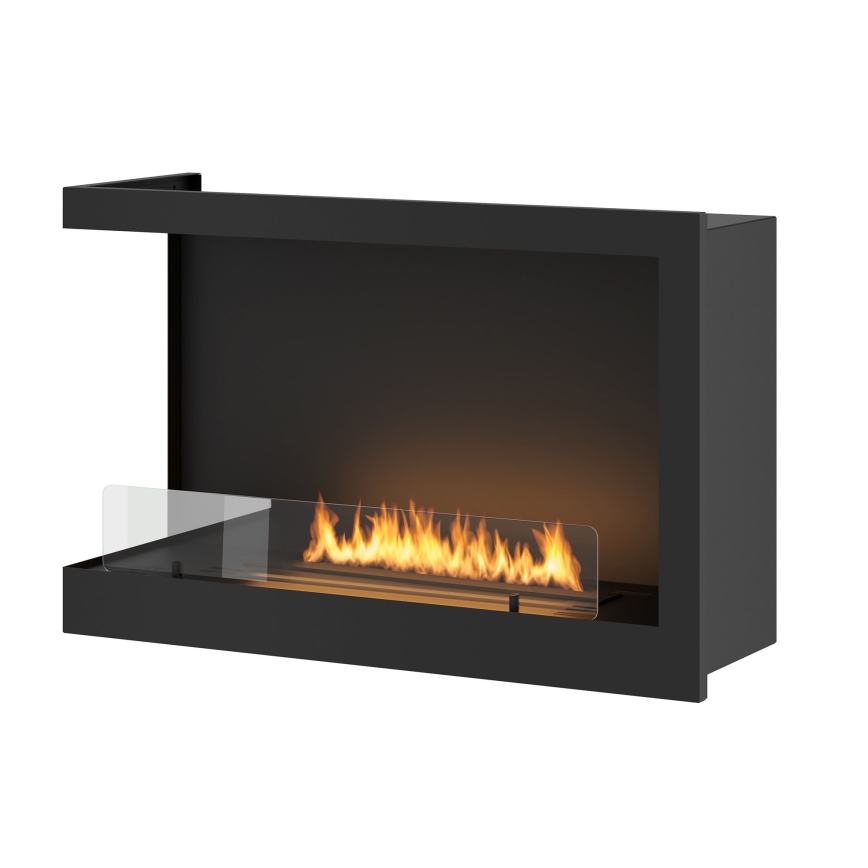 InFire - Corner BIO fireplace 84x54 cm 3kW svart