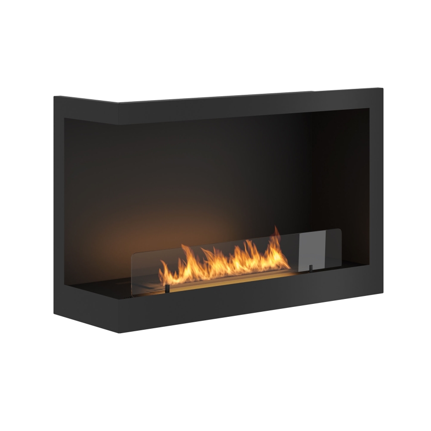 InFire - Corner BIO fireplace 84x54 cm 3kW svart