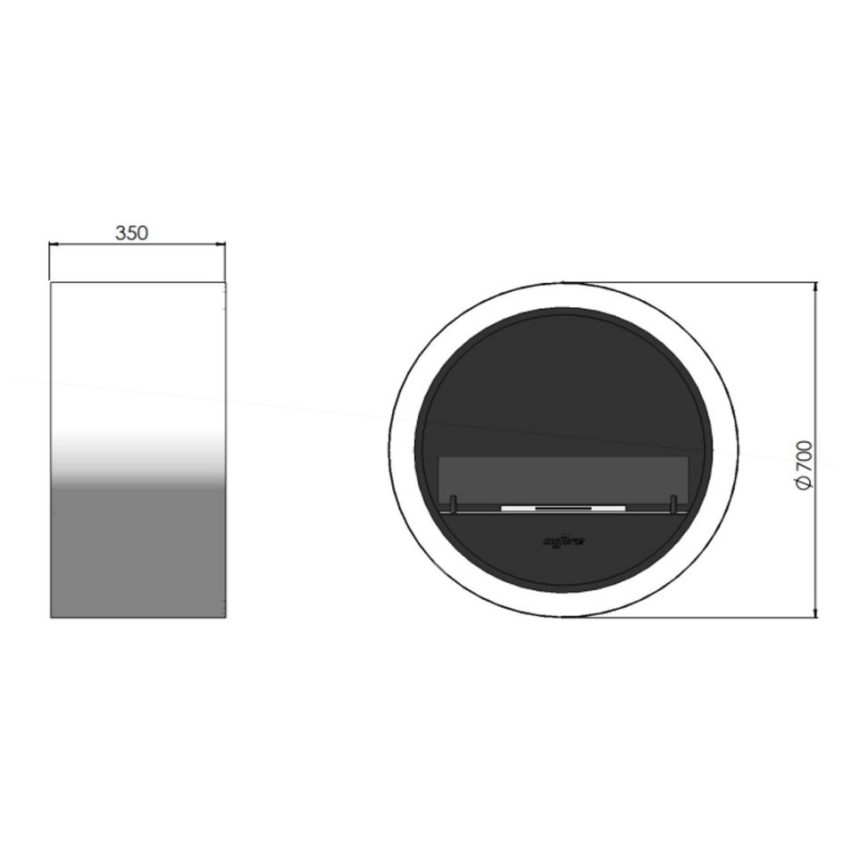 InFire - Hanging BIO fireplace diameter 70 cm 3kW svart