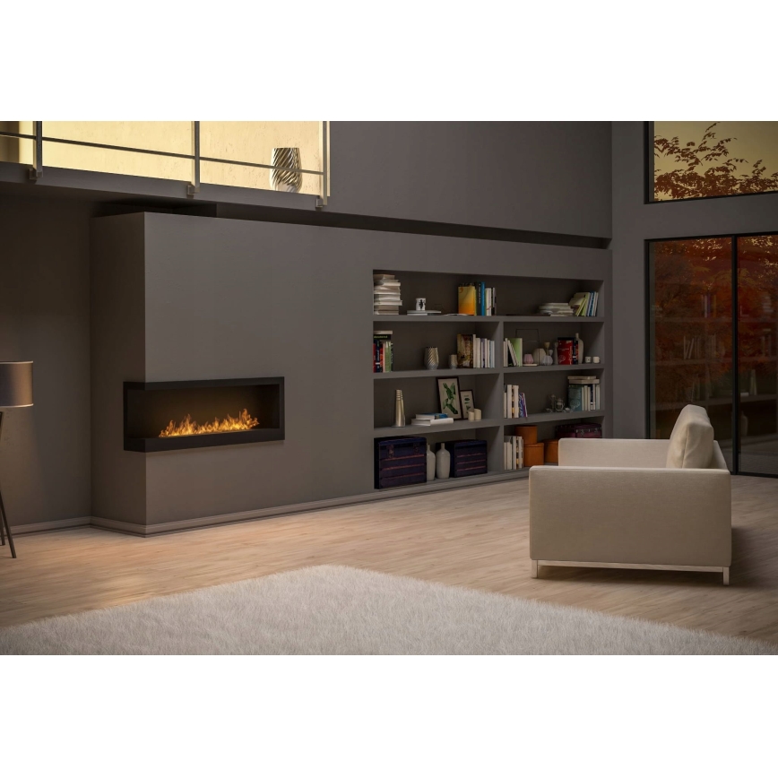 InFire - Hörn BIO eldstad 45x120 cm 3kW svart