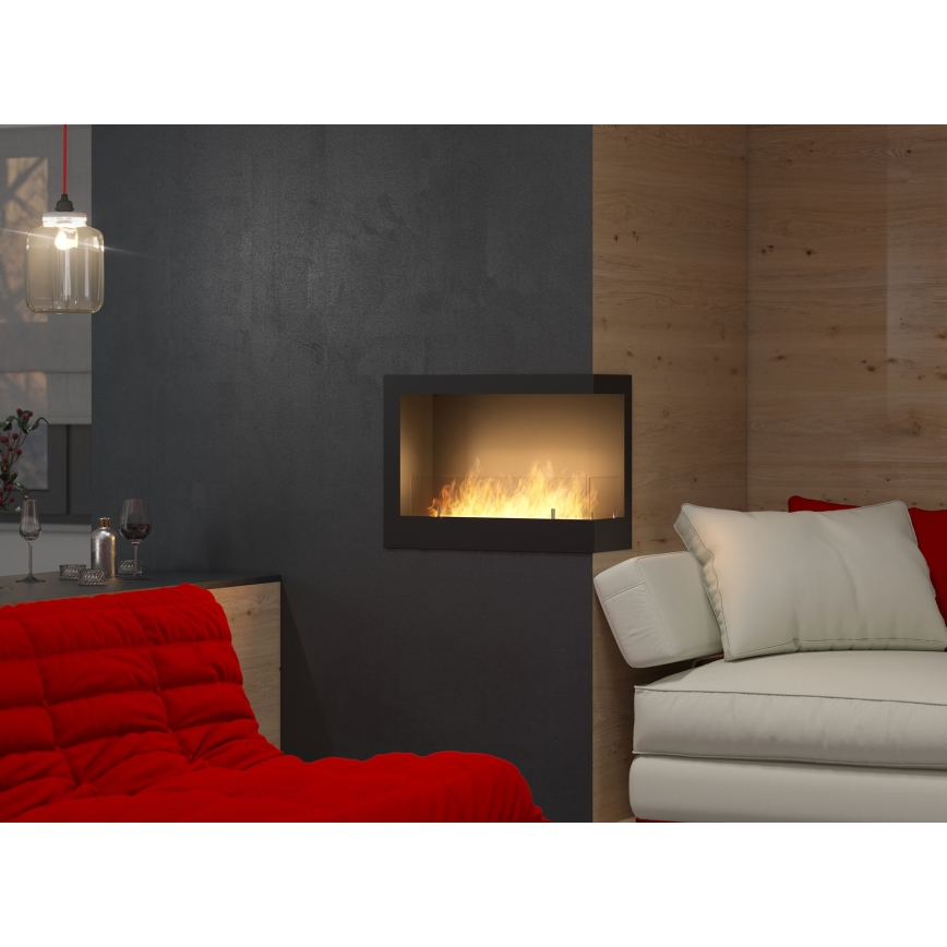 InFire - Hörn BIO eldstad 45x60 cm 3kW svart