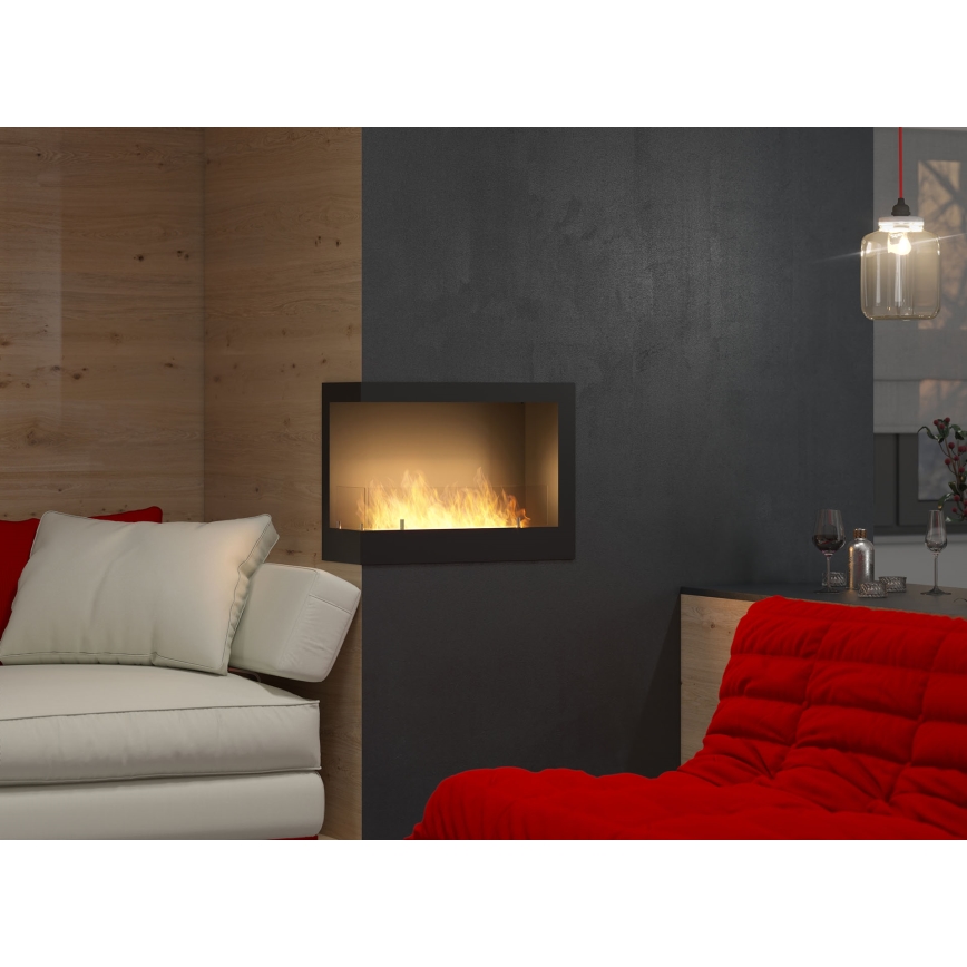 InFire - Hörn BIO eldstad 45x60 cm 3kW svart