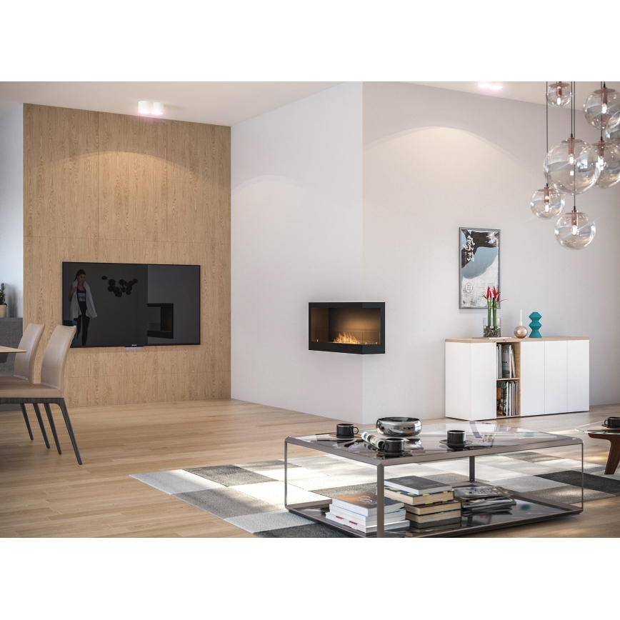InFire - Hörn BIO eldstad 45x90 cm 3kW svart