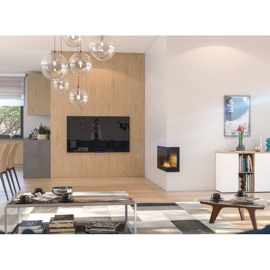 InFire - Hörn BIO eldstad 45x90 cm 3kW svart